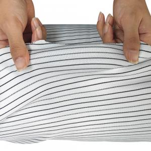 China 6MM Stripe 240gsm Polyester Knitted ESD Anti Static Rib Fabric supplier