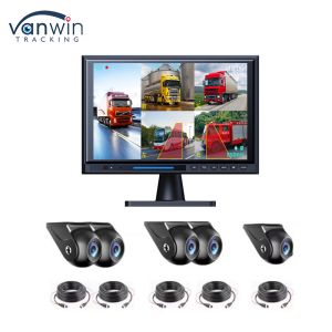 China 10.1 Inch Truck DVR 5CH Quad Split Monitor 360 View Backup Camera With BSD Alarm Auto Human Tracking Kit supplier