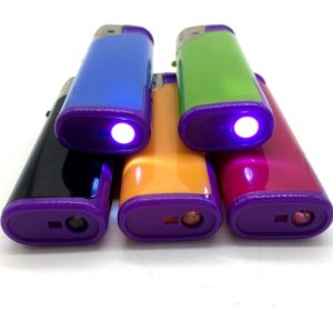 China Customizable Windproof Lighter Flameless Electronic Lighter with LED Lamp DY-F003 on sale