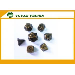 Deluxe Metal Golden Polyhedral Game Dice Sets Golden RPG Game Dice Poker Accessories