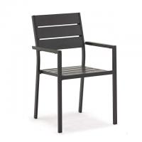 China Polywood Aluminum Stacking Armchair Outdoor Patio Dining Furniture on sale