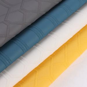 Hexagonal Square Plaid Pattern PVC Faux Artificial Leather Fabric