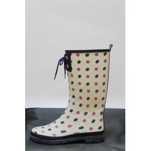 China Flat Floral Ladies Womens Rain Boot For Winter ，With Slip Resistent supplier