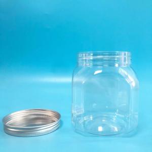 China Clear Rectangular 820ml Plastic Cookie Jars For Chocolate Snacks supplier
