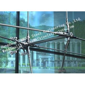 Stainless Steel Fin Fully Spider Fitting Frameless Glass Curtain Wall for showroom
