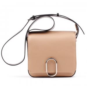 High-end European and American fashion buckle shoulder bag women's singles shoulder bag leather small square package