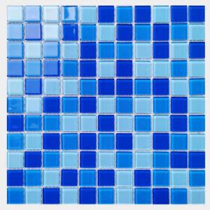 China 300x300mm Crystal Glass Mosaic Floor Wall Tile For Bathroom Swimming Pool Kitchen Backsplash supplier