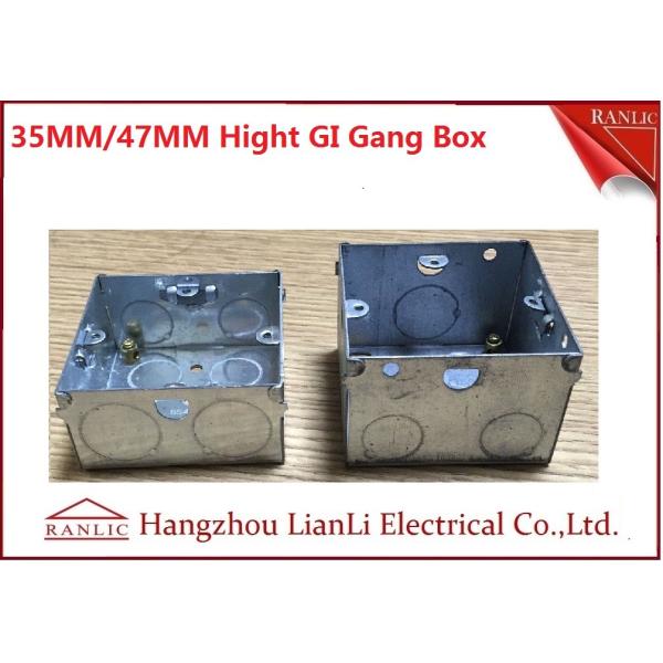 20mm 25mm Knockouts Steel Gang Box With Brass Terminal & Adjustable Ring