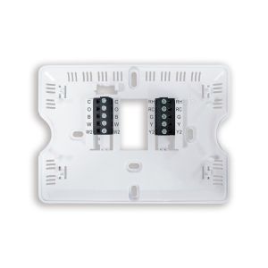 2H/2C Heat Pump Electronic Room Thermostat with RC Terminal Designations and White/Blue/Green Backlight Color