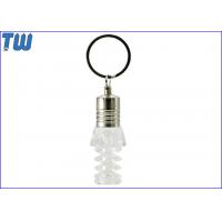 Transparent LED Light Bulb Type 8GB Pen Drive Metal Cap with Key Ring