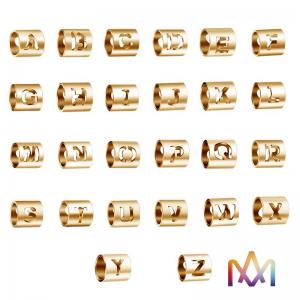 26Pcs Mirror Polished Hollow Uppercase Initials Alphabet Charms