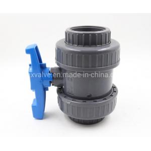 Shutoff Function Water Valves UPVC Double Union Ball Valve with Manual Driving Mode