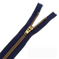 Customized Zipper Chain with Logo Zip Binder for Jeans Pants 4  Resin Gold Zipper