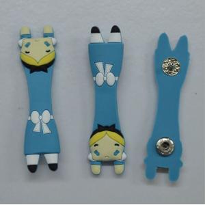 Promotional Micro Injection 3D Cartoon Character Earphone Silicone Cable Winder / Headphone Cord Cable Holder With Logo