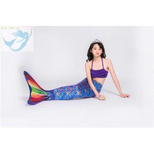 Rainbow Mermaid Swim Tails For Toddlers Ruffles Princess Designed Bikini Top