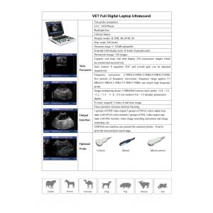 Wearproof Veterinary Ultrasound Machine Sheep Ultrasound Scanner 12.1 Inch SVGA