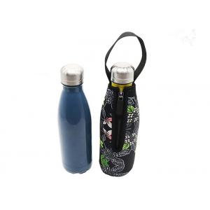 Solid Color Insulated Beer Bottle Holder , Handled Water Bottle Carrier Bag