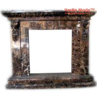 China Fireplaces - Spain Dark Emperador Marble Carved Design Fireplaces Customised - HestiaMade on sale