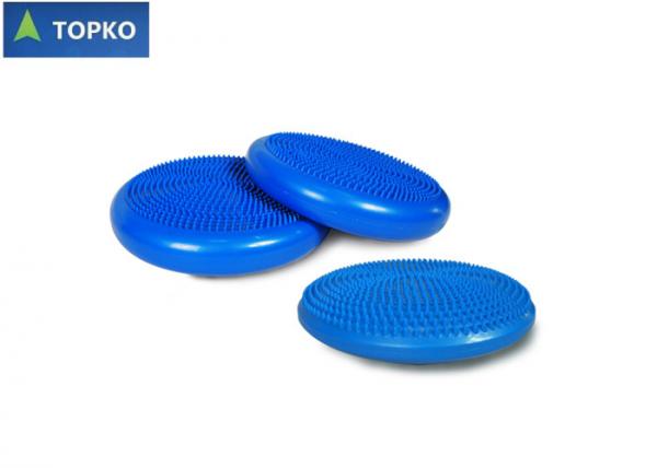 Coussin bleu de disque d'équilibre de yoga de massage de PVC avec l'impression