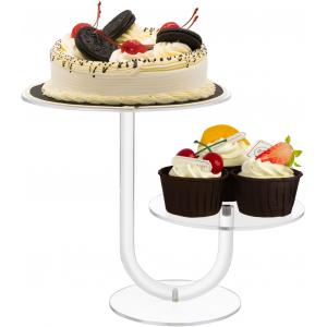 2-layer transparent cake rack acrylic cupcake rack cake display rack dessert cake tower suitable for wedding decoration