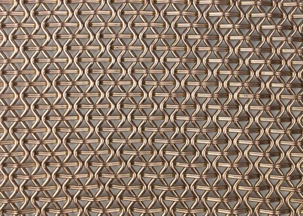 Architectural PVD Metal Decorative Woven Wire Mesh Facade Panels SS410 4.5mm