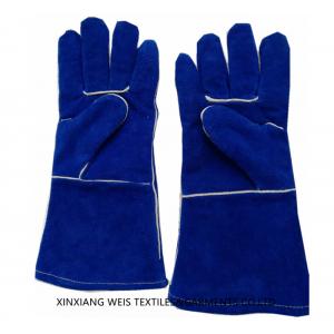 Cow Split Cuff Flame Resistant Accessories / Heavy Duty Welding Leather Work Gloves Cotton Lining
