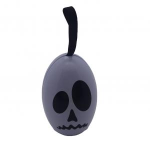 China Custom Design Halloween Egg Shaped Tin With Ribbon Hanger Holiday Chocolate Gift Box supplier
