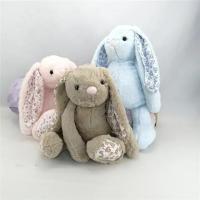 China Blue Plush Rabbit Stuffed Toy Fluffy Baby Comforter Toy Doll Accompany Sleeping Cartoon on sale