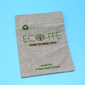 8 x 10cm Coffee Bean Packaging Bags , Natural Color Drawstring Plain Jute Bags