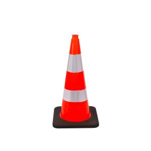 75cm Injection Molded PVC Traffic Safety Cone with Black Base