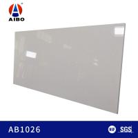 China 3200*1800*15MM Snowfall White Recycled Glass Wall Panel Quartz Slab on sale