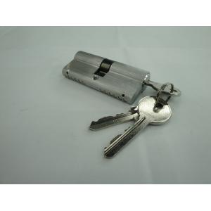70mm(35*35) Euro Profile Double Brass Cylinder Lock with 3 brass normal keys Chrome brushed surface finish