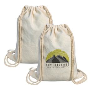 Custom Sublimation Linen Drawstring Backpack 40*30cm Promotional Drawstring Bag