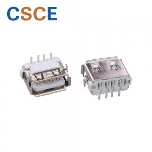 Copper Alloy Shell USB 2.0 Connector , Length 10mm 4 Pin USB Female Jack