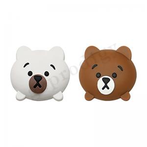 Lovely Cartoon Bear Plastic Door Wedge Soft Adhesive Wall Mounted Door Stop