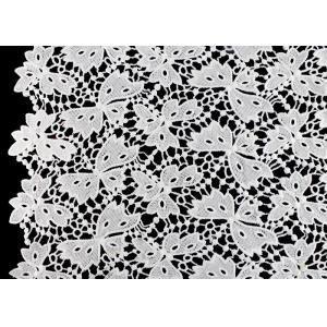 China Floral Schiffli Guipure Water Soluble Lace Fabric With Poly Milky Silk By SGS supplier