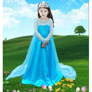 China Girl Anna & Elsa Dress High-Grade Sequined Mesh Princess Girl Dresses For Party Performance Costume Snow Queen cosplay supplier
