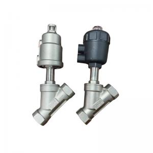 China Stainless Steel Bsp Thread Pneumatic Angle Seat Valve Normally Closed for Performance supplier