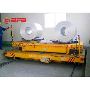 China Intelligent Charger Battery Operated Steel Coil Transfer Car Moving On Rail Road 50 Metric Ton Capacity supplier