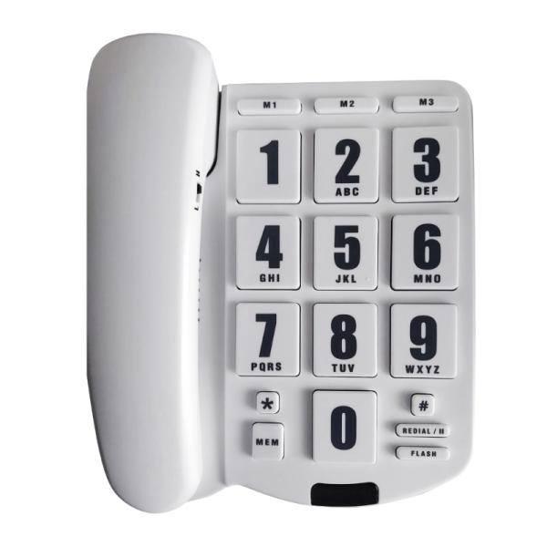 PK3000 Big Button Landline Phone Amplified Sound, Perfect for Seniors and Visually Challenged