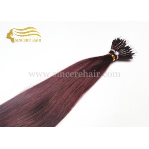 China 24 Pre Bonded Hair Extensions Nano Hair, 24 Popular #99J STB Pre Bonded Micro Nano Bead Hair Extensions 1.0 G For Sale supplier