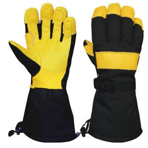 China Outdoors Five fingers Leather Ski Gloves Deerskin Ski Gloves Hysafety brand supplier