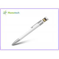 China Black / White Ballpoint High Speed Pen Drive 16GB USB 2.0 Customized Metal Mateial on sale