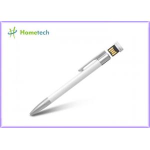 Black / White Ballpoint High Speed Pen Drive 16GB USB 2.0 Customized Metal Mateial