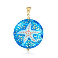 China Italian Murano Glass Starfish Pendant In 18kt Gold Over Sterling on sale