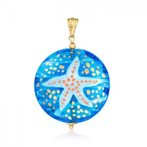 China Italian Murano Glass Starfish Pendant In 18kt Gold Over Sterling supplier