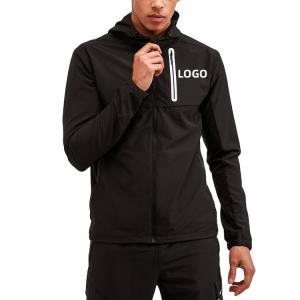 Men custom logo design streetwear windbreaker rain jacket nylon softshell waterproof woven outdoor sports running jacket for men