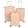 China 3 piece hard shell suitcase set with Spinner Wheels Hardside Suitcases 20/24/28 Inch TSA Lock USB Charging Cup Holder Makeup Bag for Men Women abs hard shell luggage wholesale