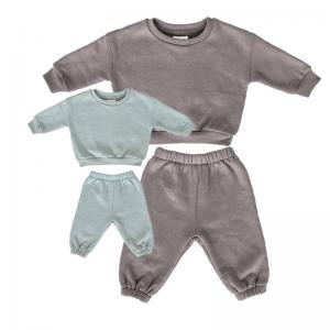 Custom Fleeced Cotton Crew Neck Pullover Sweatsuit 2PCS For Mommy And Me