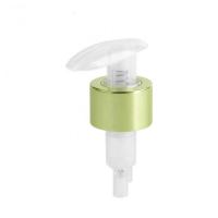 China Light Green Shiny Aluminium PP Plastic 28/410 Hand Wash Dispenser For Shampoo for sale